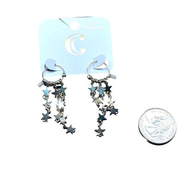 Charming Charlie Star Dangle Earrings Gold Tone Hypoallergenic Fashion Jewelry F - Picture 3 of 8